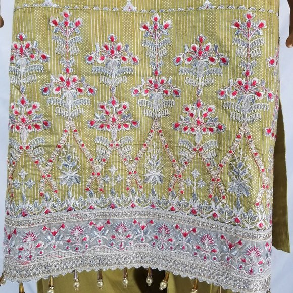 Tawakkal Pakistani Embroidered Jacquard Cotton Banarsi Shalwar Kameez Large/43 - Picture 12 of 14